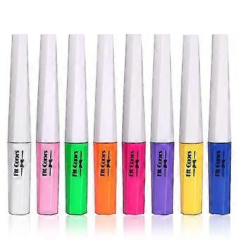 8 kolorów neonowego eyelinera w płynie, zestaw matowych eyelinerów w płynie UV, wodoodporny i odporny na rozmazywanie, kolorowy eyeliner w pisaku, z