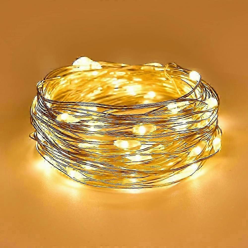 USB plug string lights, 2m LED warm white, indoor string lights, 1 piece