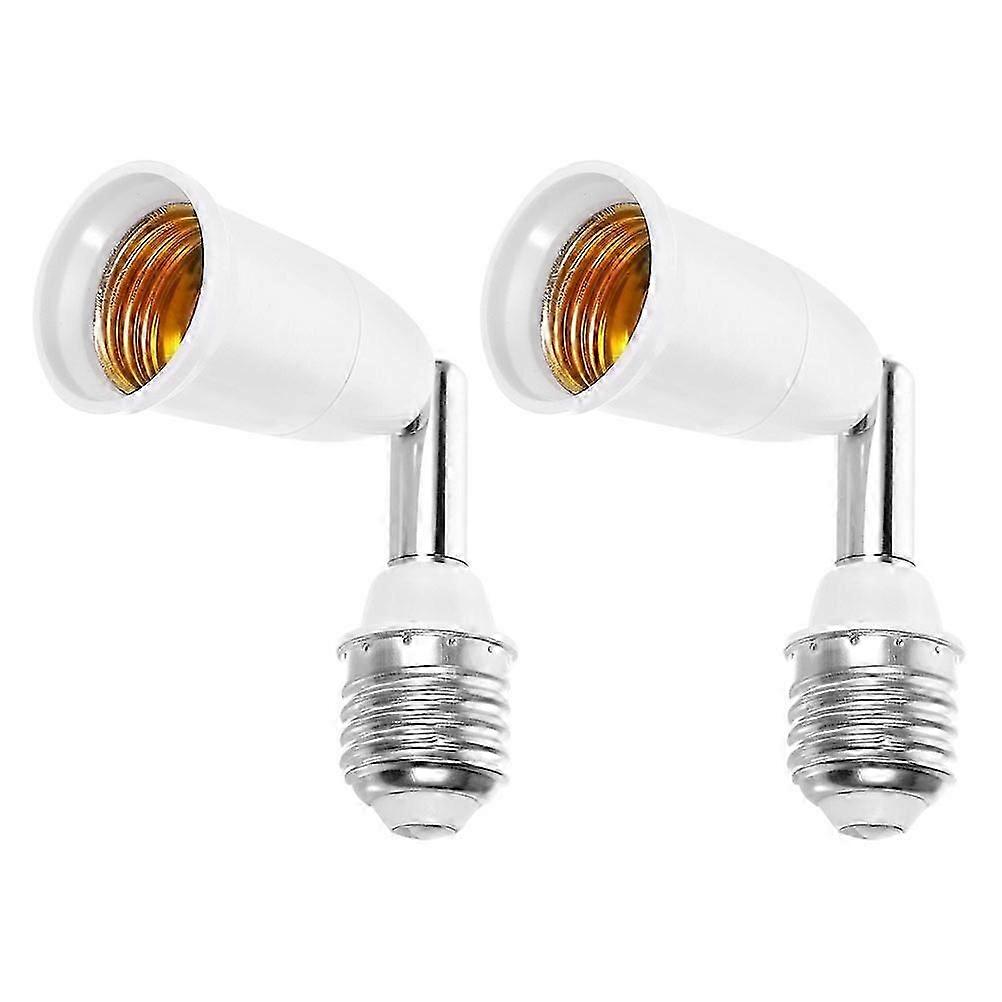 2pcs Adjustable E27 Lamp Socket Adapter with 360 Degree Rotation for Extending Light Fixtures E27-E27 Light Socket Extender for Various Lighting Needs