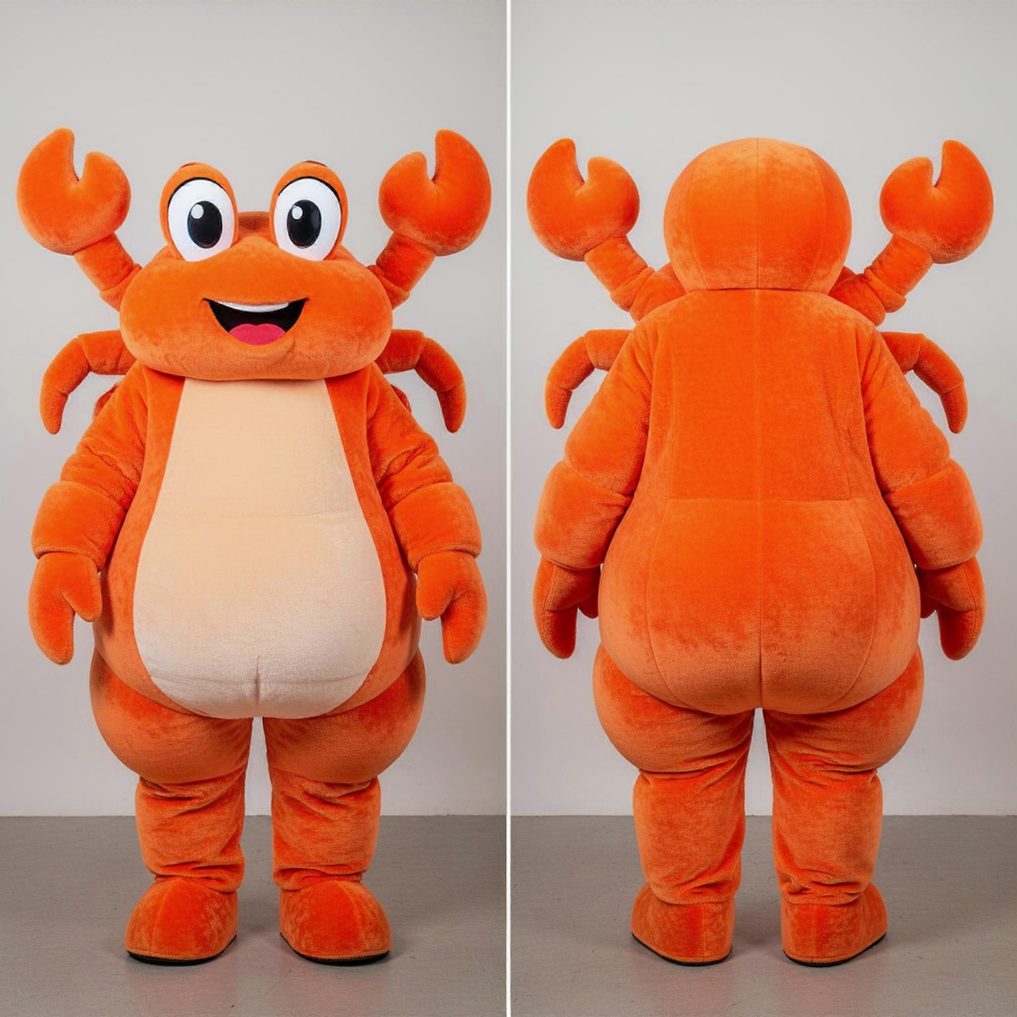 MASTICOT Orange Cheerful Crab Mascot