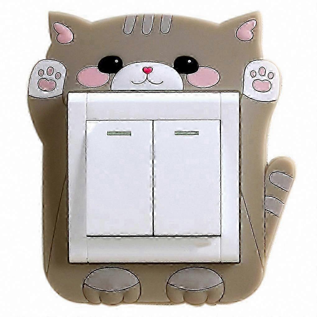 Cartoon Decorative Stickers, Paste-Free & Washable for Light Switch & Socket Protective Covers