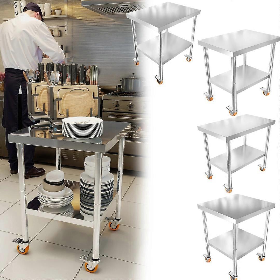 Stainless Steel Table Kitchen Double-layer Work Table