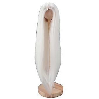 1/4 Doll Wig for 7-8 Inch Doll, Soft High Temperature Resistant Silk Jointed Doll Wig, Long Straight White