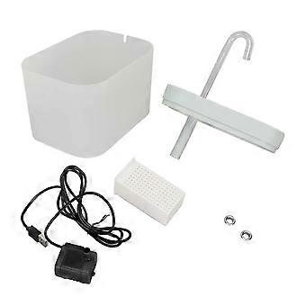 1.5L Cat Water Fountain Automatic Low Noise Pet Drinking Fountain Dispenser for Cat Dog US Plug 110?120V Transparent Body with Blue Grey Lid
