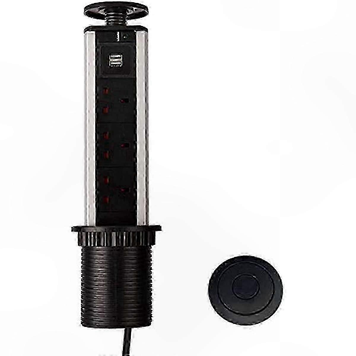 Electrical Socket With USB For Kitchen Countertops Lqy Black Pop Up