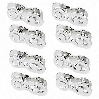 8-Piece Bike Chain Link Set - Electroplated, Washable, Detachable, Anti-Rust, Quick Release compatible with Bicycles