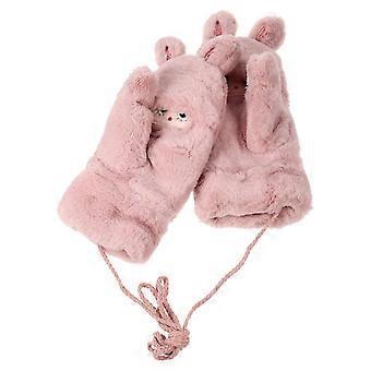 Womens Winter Mittens Plush Gloves for Protective Use 5Pairs Pink Adorable Mittens