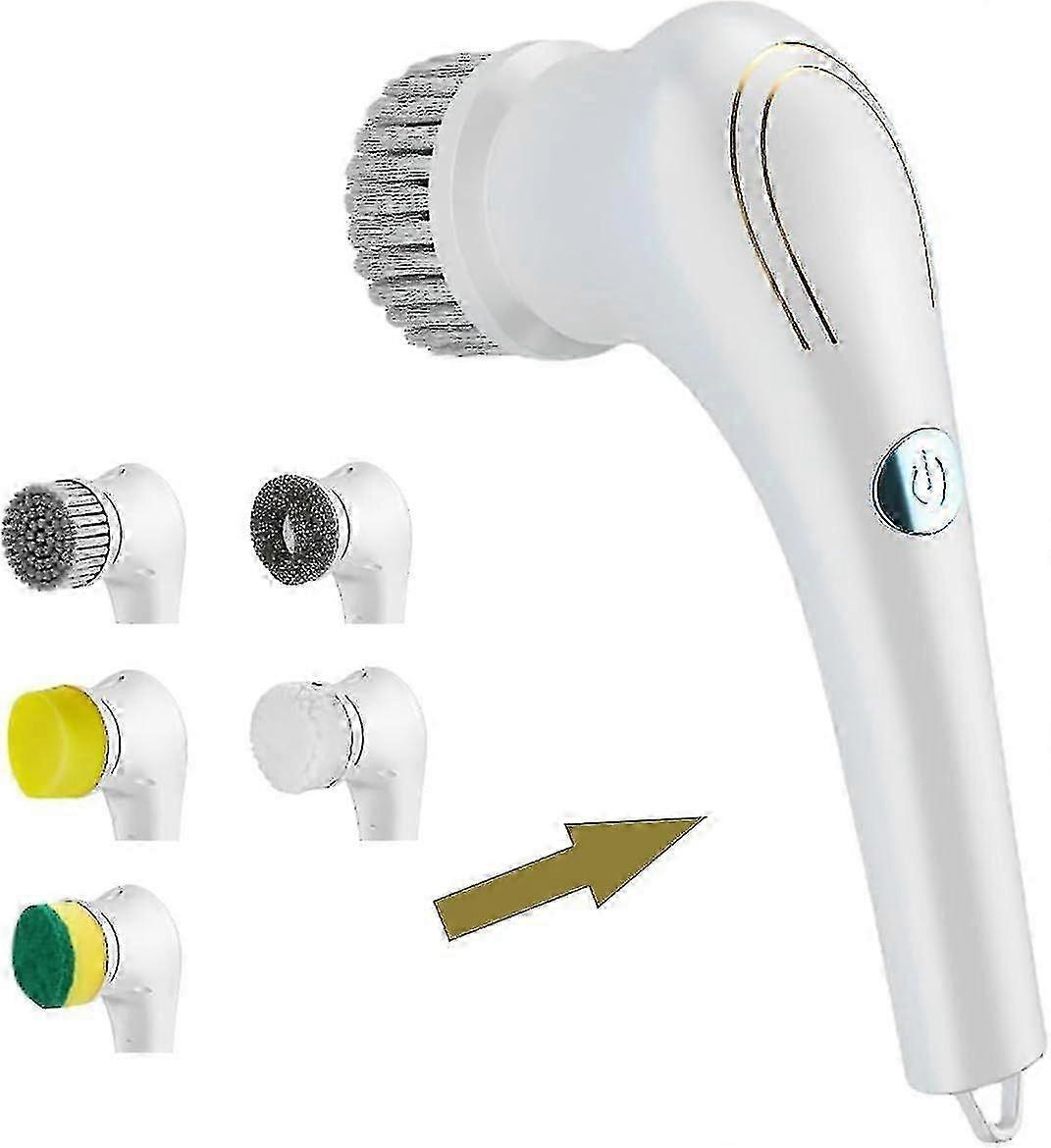 5 Piece Set Replaceable Brush Heads,power Scrubber Mop Replacement Head (excluding Cleaning Brush Host) - q37