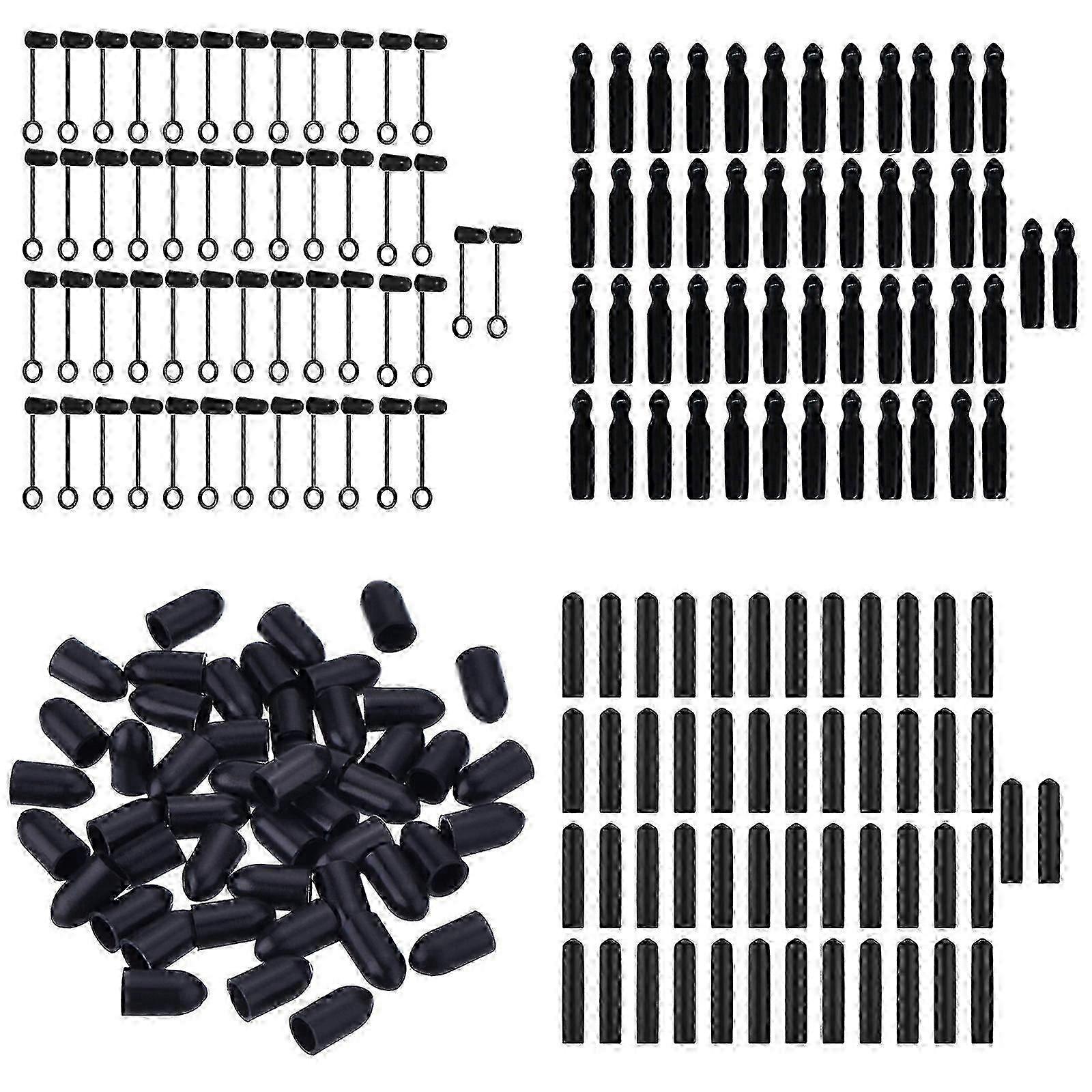 50 Pack Black PVC Beverage Pourer Dust Caps