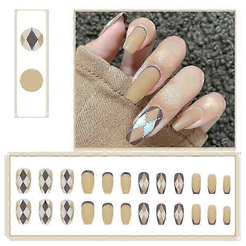 24pcs ABS Glitter Press On Nails