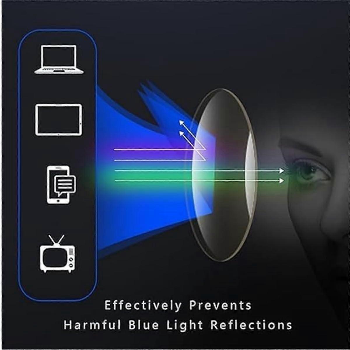 Progressive Multifocal Reading Glasses +150 Silver Frame Blue Light Blocking Lightweight Vision Aid