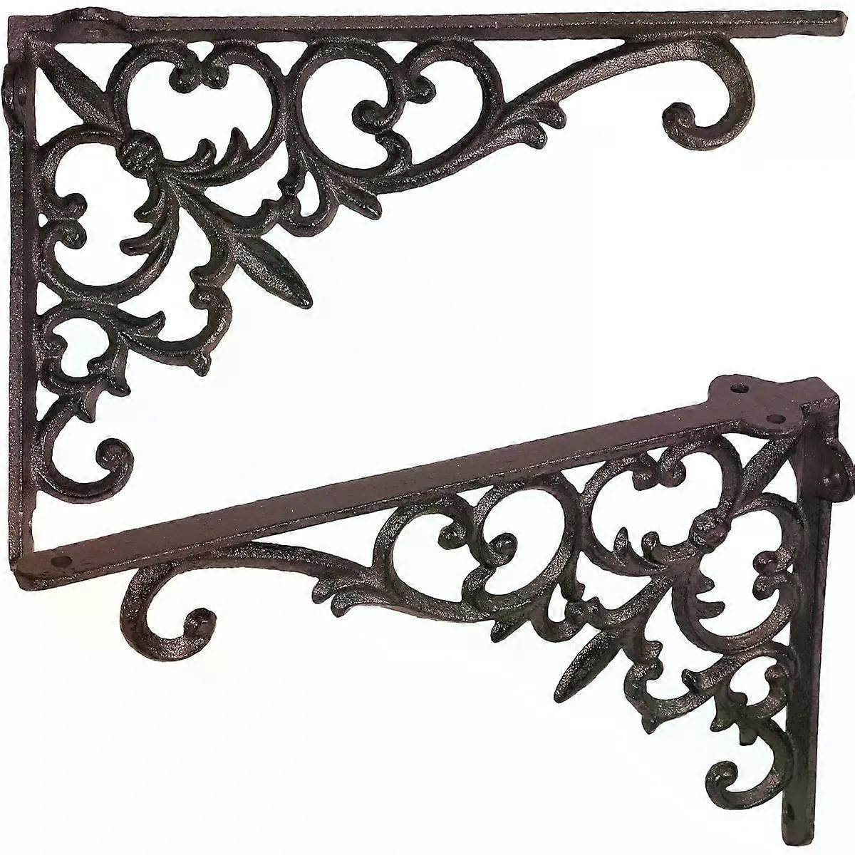 Iron Shelf Brackets 2pcs Straight Corner Wall Support