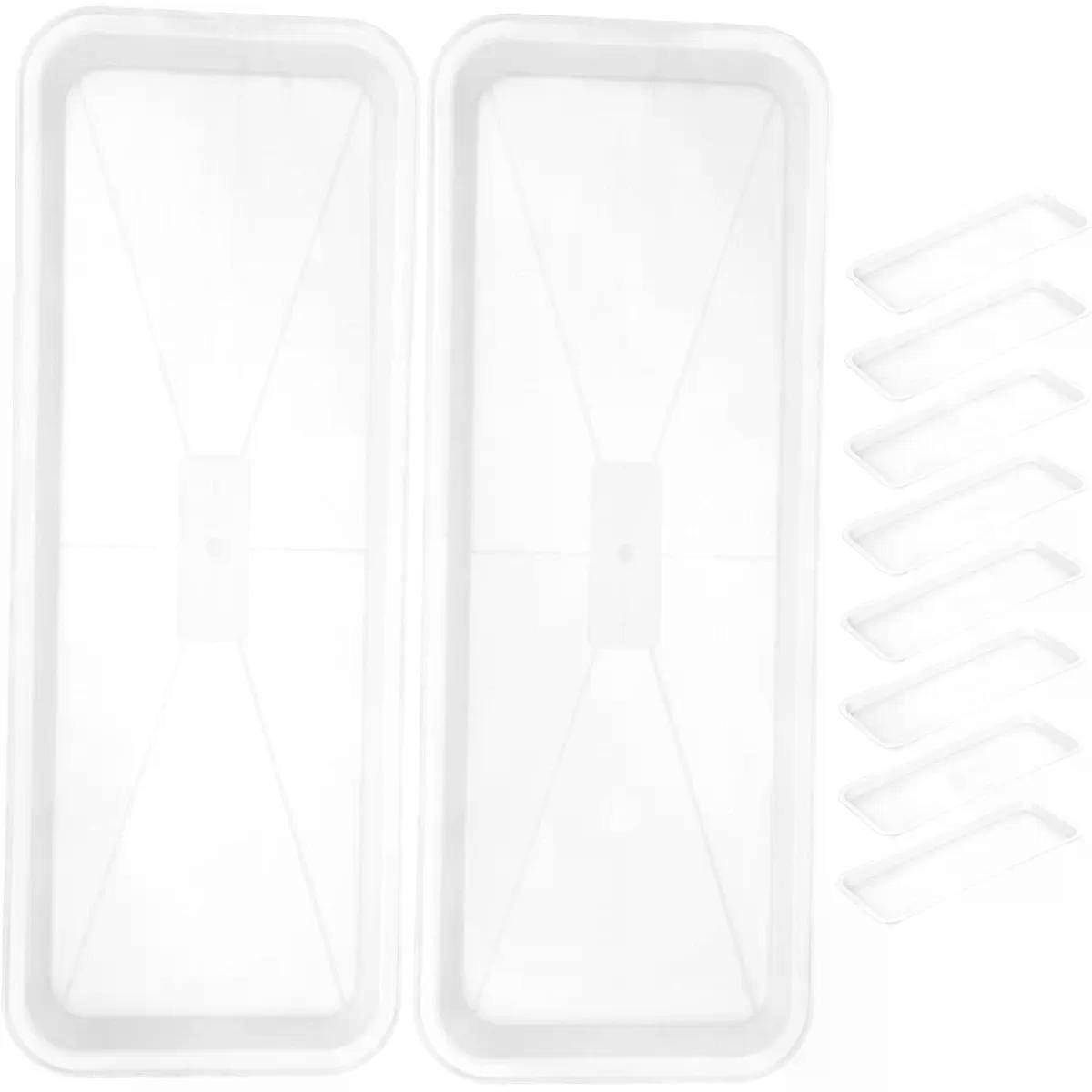 Plastic Plant Saucer Trays 10pcs Rectangular for Flower Pots
