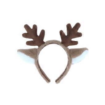 Christmas Plush Deer Antler Headband for Girls, Elastic Non-Slip Festive Costume Accessory