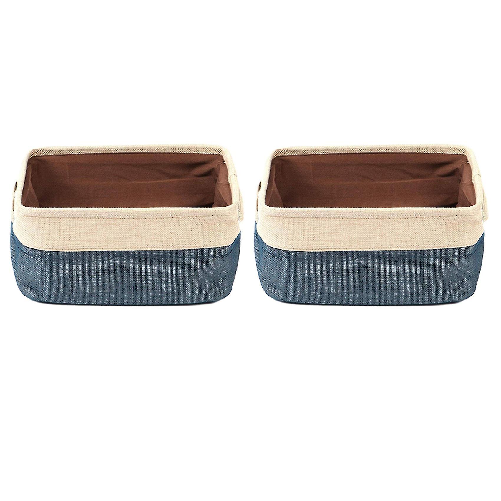 2x Storage Bins,collapsible Fabric Storage Basket With Dual Handles, Foldable Toy Bins For Clothes