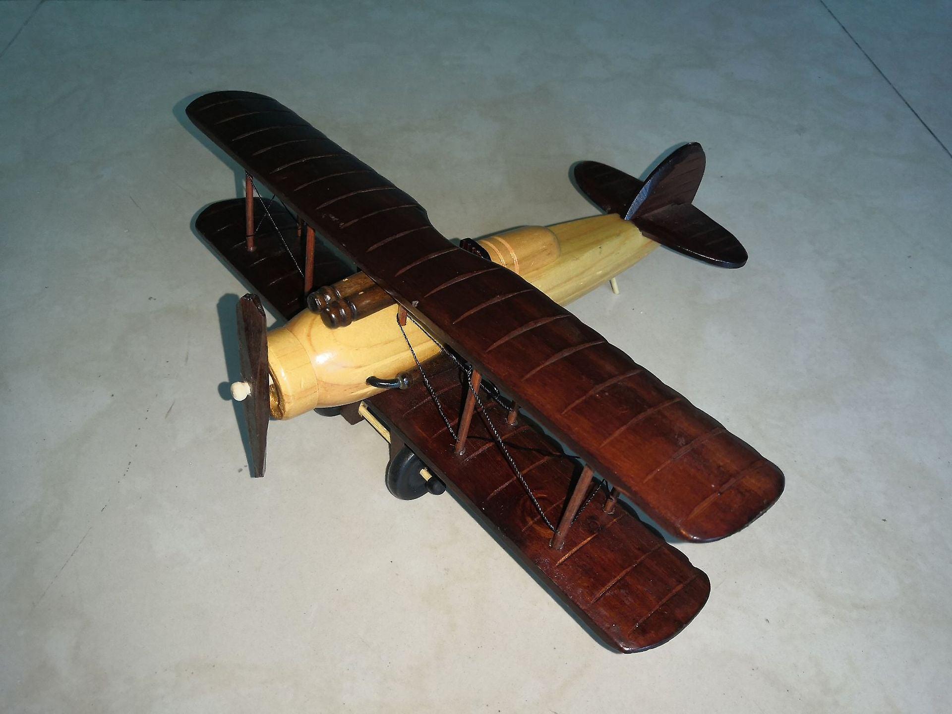 Wooden Vintage Handmade Airplane Scale Model Ornaments Decor Creative Home Desktop Retro Aircraft Decoration Toy Gift Collection