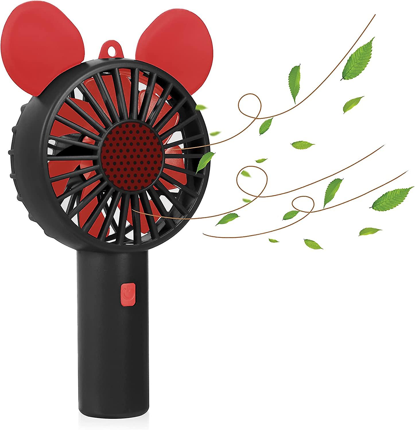 Handheld Fan, Portable Fan, Cartoon Hand Fan, Rechargeable USB Mini Fan, with 3 Kinds of Wind Speed Adjustable, Portable Fan with Super Wind Power up
