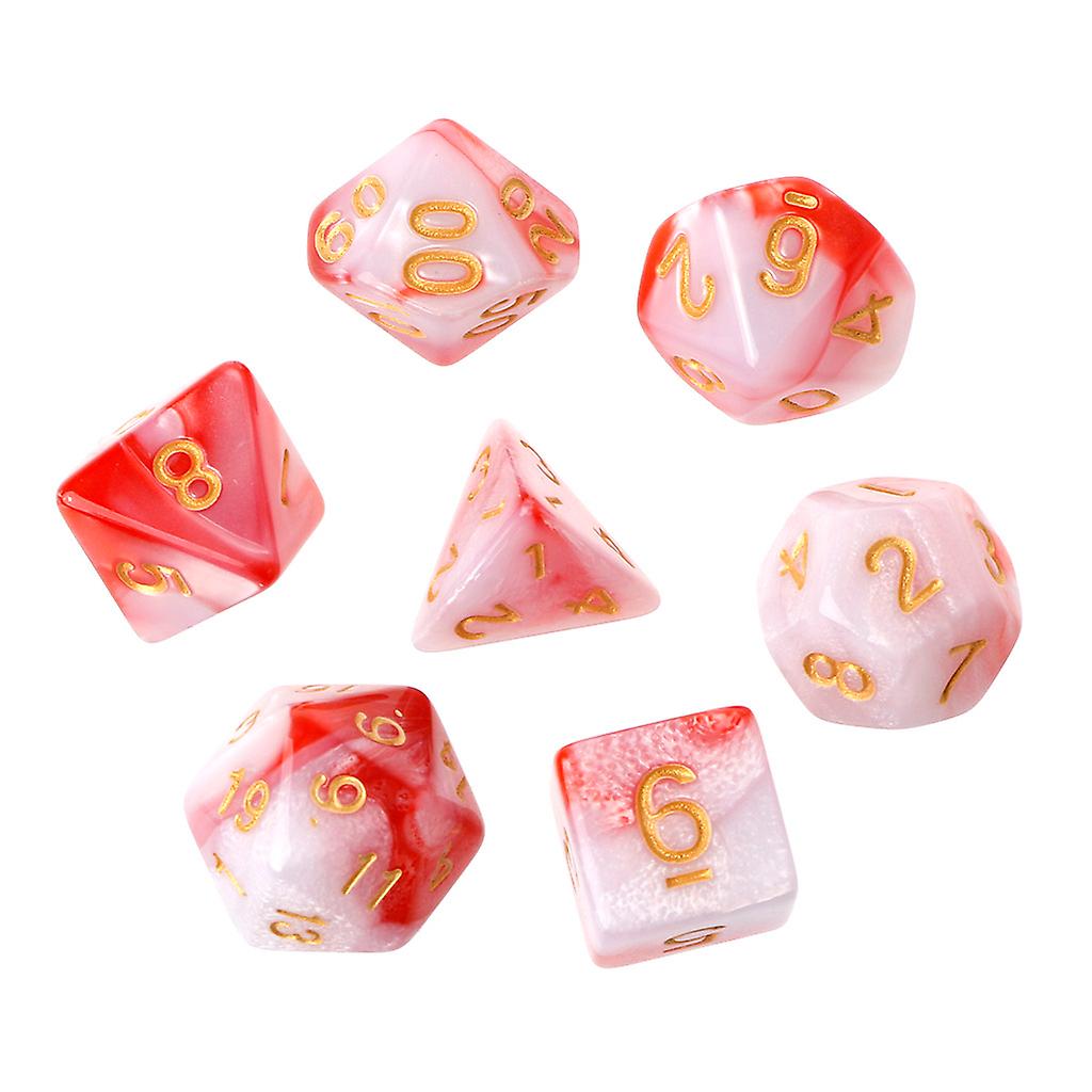 7pcs/Set Acrylic Polyhedral Dice For TRPG Board Game D4-D20