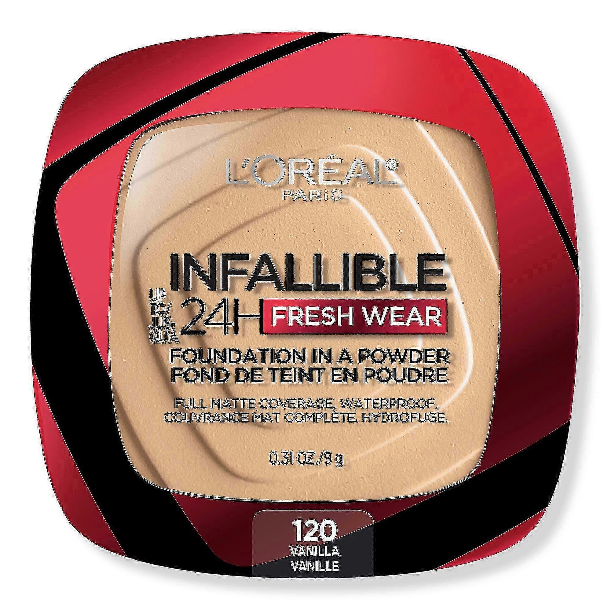 L'oréal Infallible 24hr Fresh Wear Foundation In A Powder, 120 Vanilla, 0.31 Oz