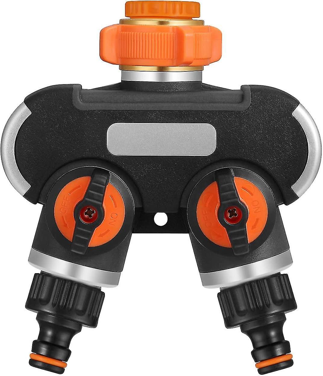 Johgee 2 Way Water Distributor, Garden Hose Splitter, Garden Hose Connector, Adjustable Water Flow,