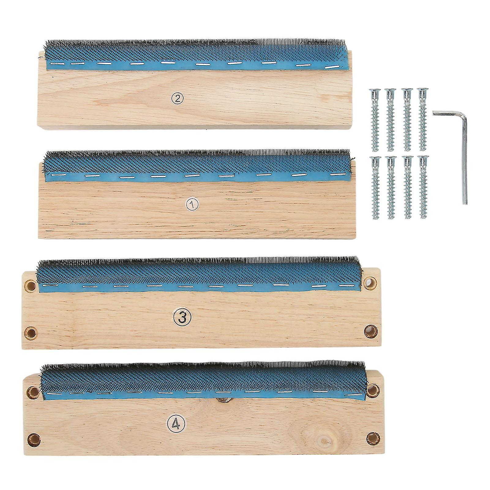 Embroidery Strip Frame 9.8in 4 Sides Sturdy Solidwood Easy Assembly Rug Hooking Frame with Screws Wrech for Tufting DIY