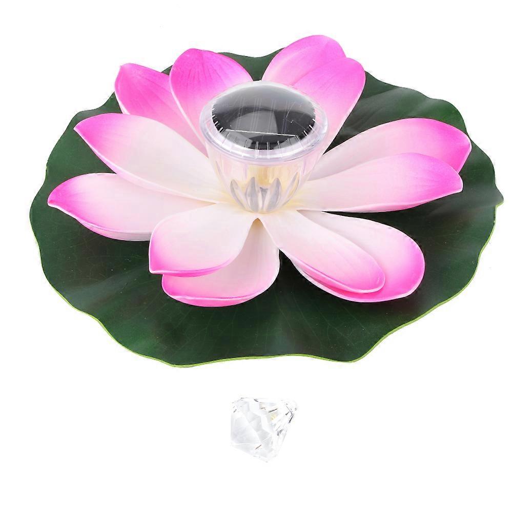 Solar Pond Pool Lights LED Color Changing Lotus Flower Waterproof Floating LampPink
