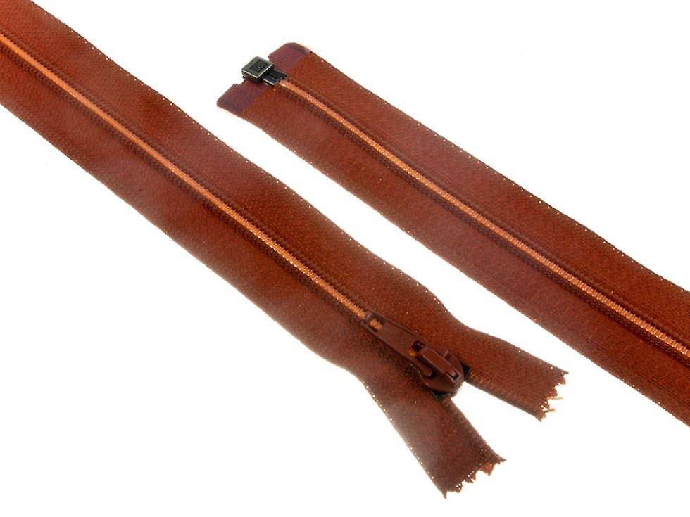 Minerva Nylon Open End Coat Zips Rust - 75 cm - each