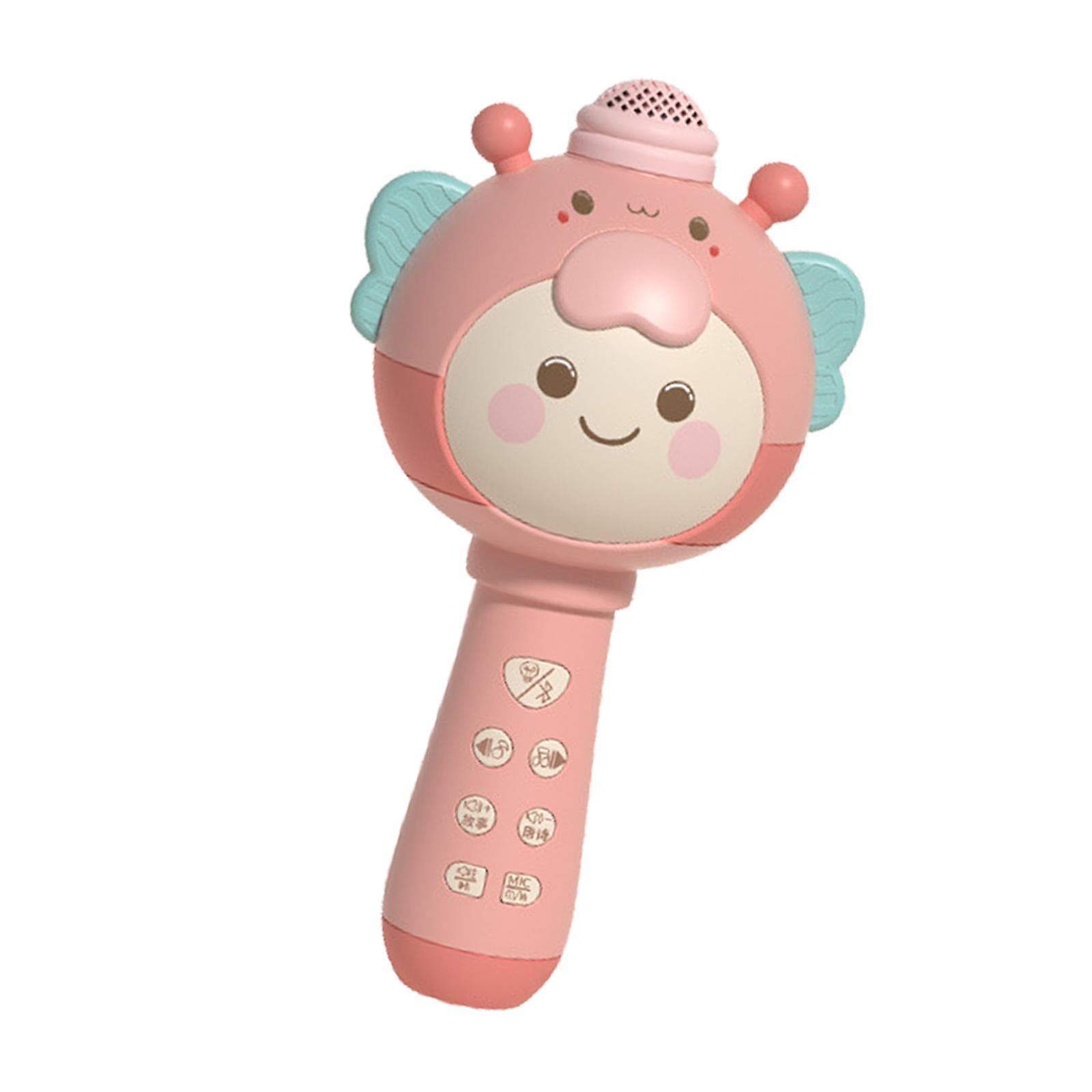 Microphone de musique de dessin animé avec lumière USB pour les garçons Cadeaux d’anniversaire Jaune