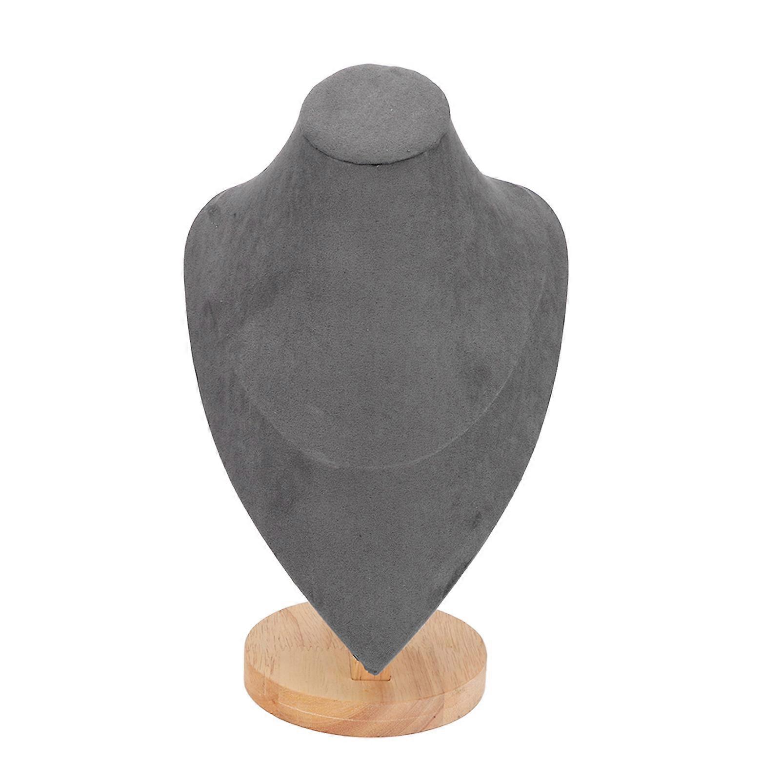 Necklace Bust Holder Scratch Proof Stable Base Chain Jewelry Display Stand for Store Window Home Gray