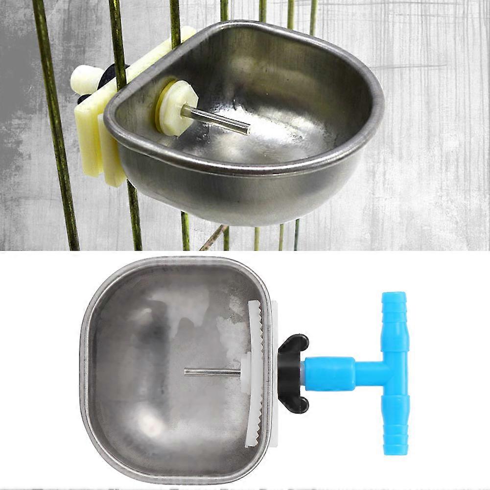 5Pcs Stainless Steel Automatic Waterer Bowl Rabbit Water Bowls Automatic Rabbit Drinker Nipple Drinking Bowl Waterer Farm Accessory for Rabbit And Rod