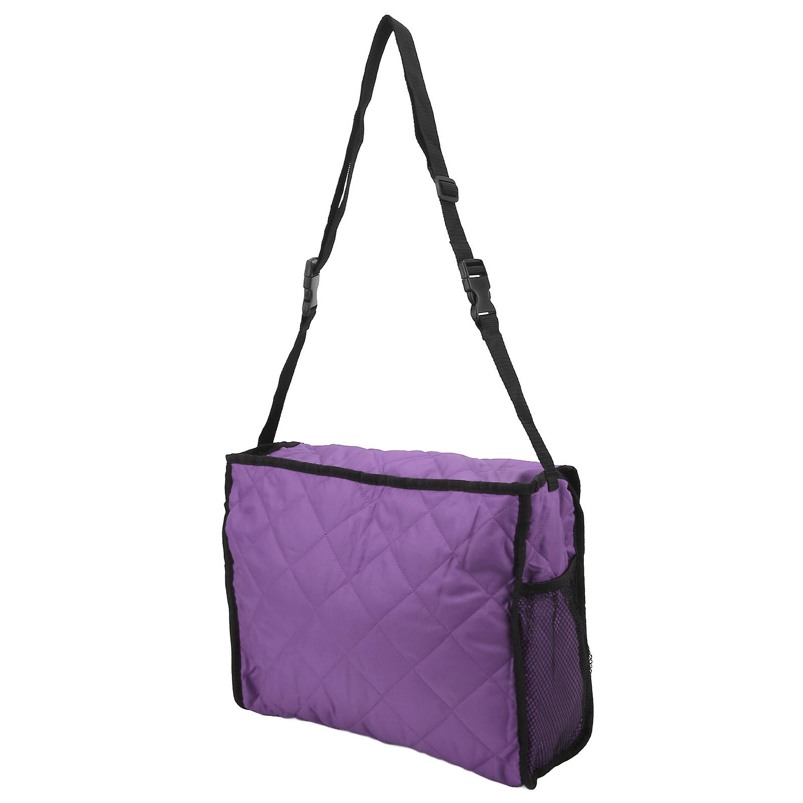 Touch Armrest Side Storage Bag Wheelchair Hanging Storage Bag Quilted Cotton Household Walker Accessories for Scooter Trolley Purple
