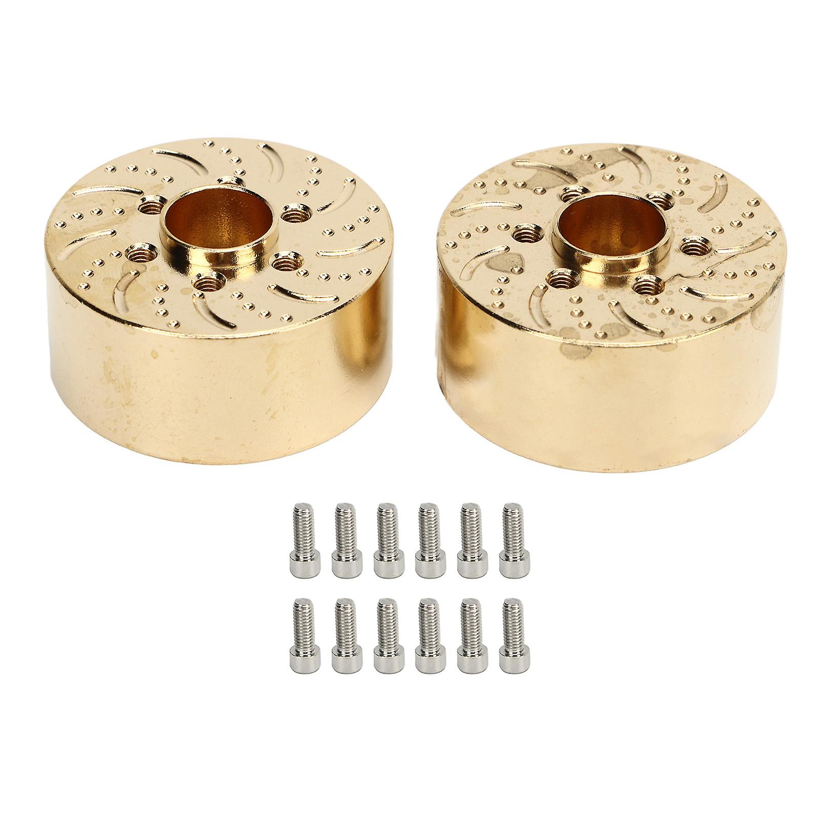 2Pcs Brass Wheel Weights for RC Crawler, 1.9-2.2in Hex Hub Adapters