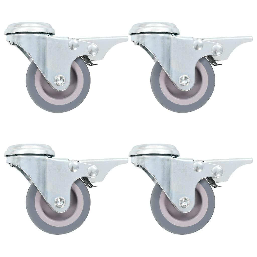 Steering wheels with bolt hole and double brakes 4 pcs. 50 mm