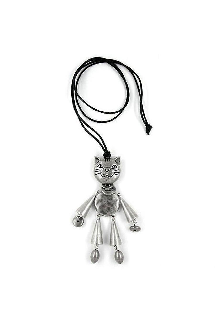 Necklace Cat Silver-antique 90cm - Gl00255