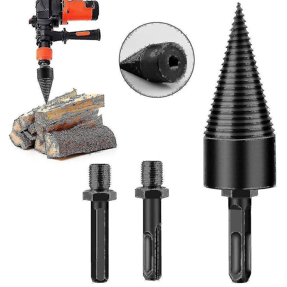Firewood Log Drill for Hand Drill with 3 Handle Hex Shaft