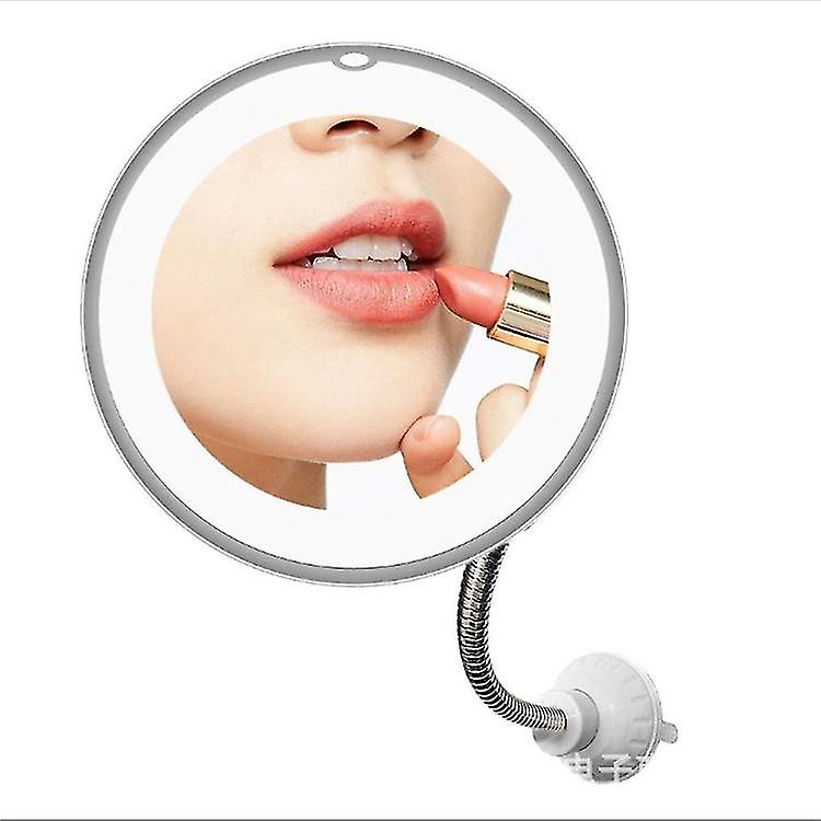 Flexible Magnifying Mirror with LED Light 10x Magnification Powerful Suction Cup Lighting Vanity Mir