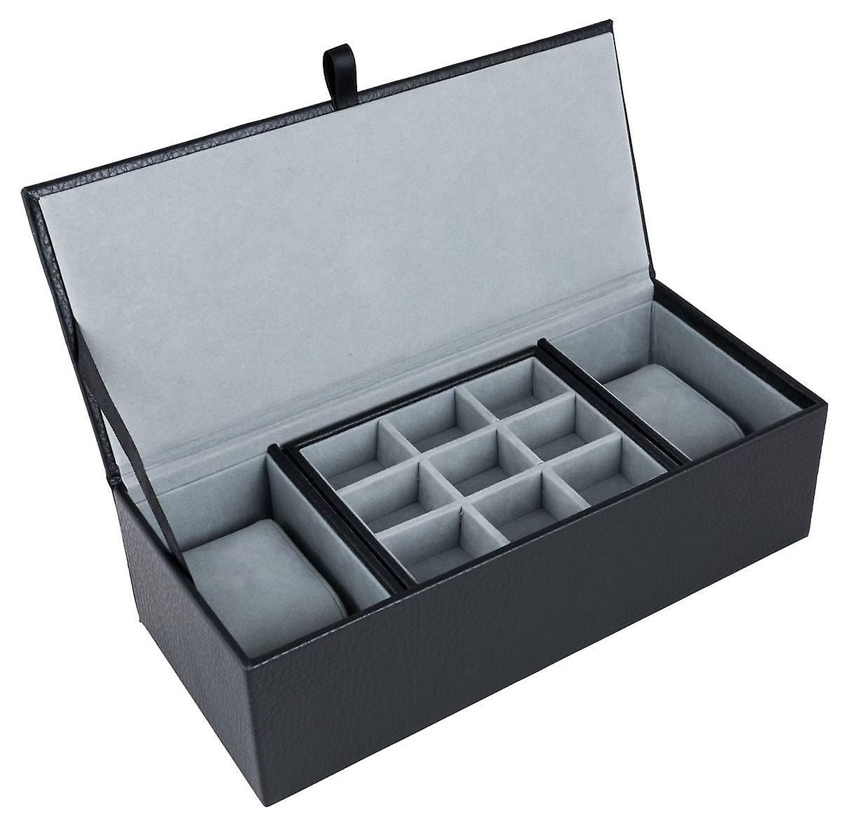 David Van Hagen Watch and Cufflink Box - Black