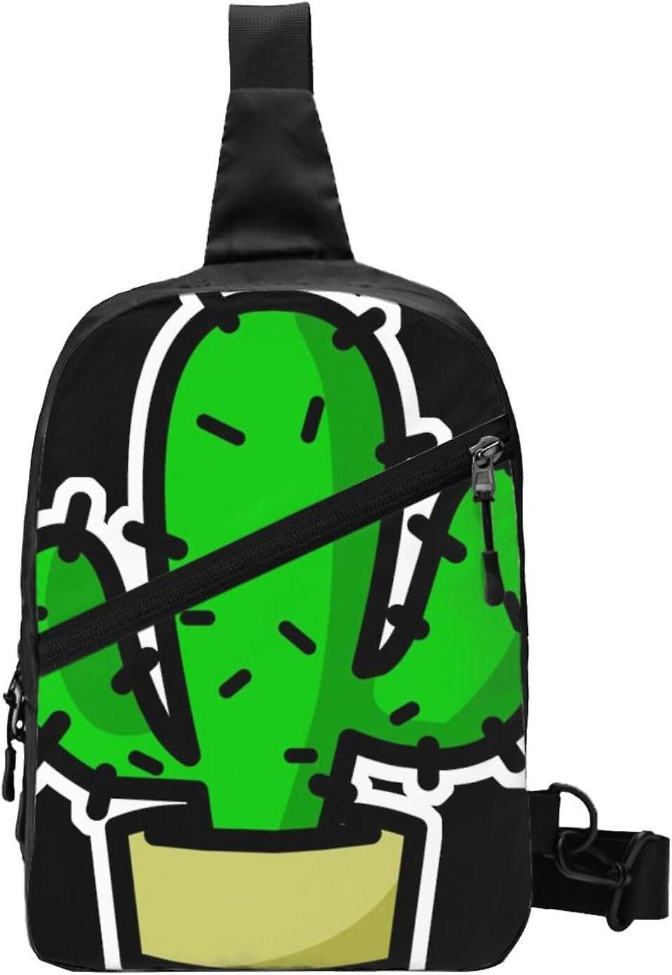 AK1341 κάκτος σφεντόνα τσάντα πτυσσόμενο crossbody σακίδιο στήθος πακέτο για τους άνδρες γυναίκες, διευθετήσιμο αριστερό και δεξί ώμο αθλητικό casual daypack