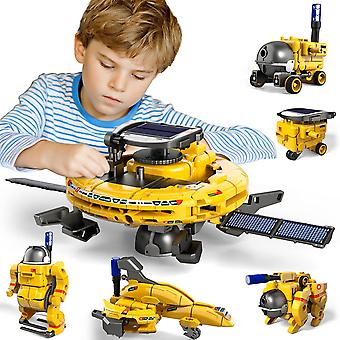 6-in-1 Building Science STEM Kits for Boys, STEM Projects Solar Robot Kit Space Toys Birthday Gifts(Yellow)
