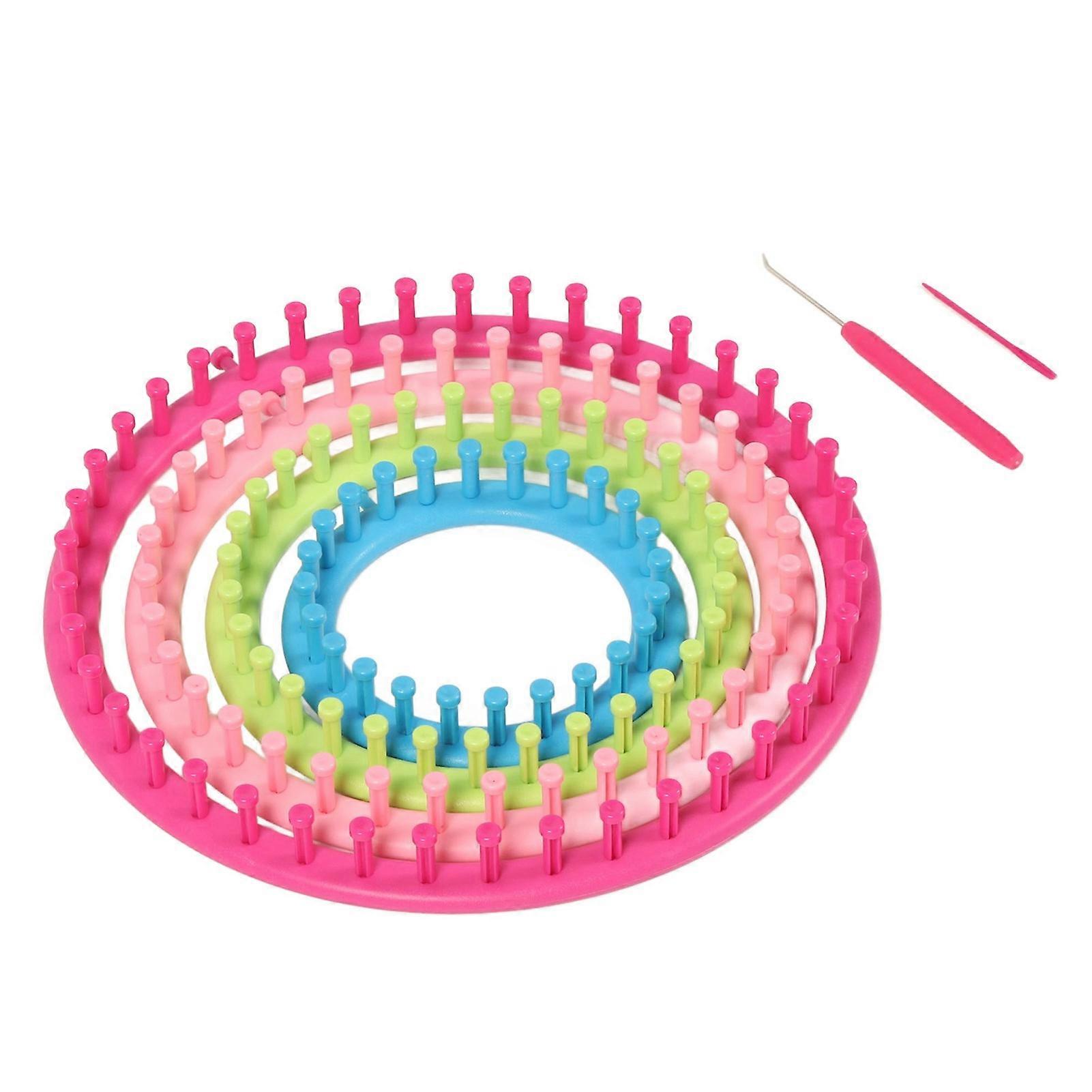 Round Knitting Looms Set Multipurpose DIY Knitting Loom Tool Kit for Scarves Hats Socks Shawls Gloves A-B