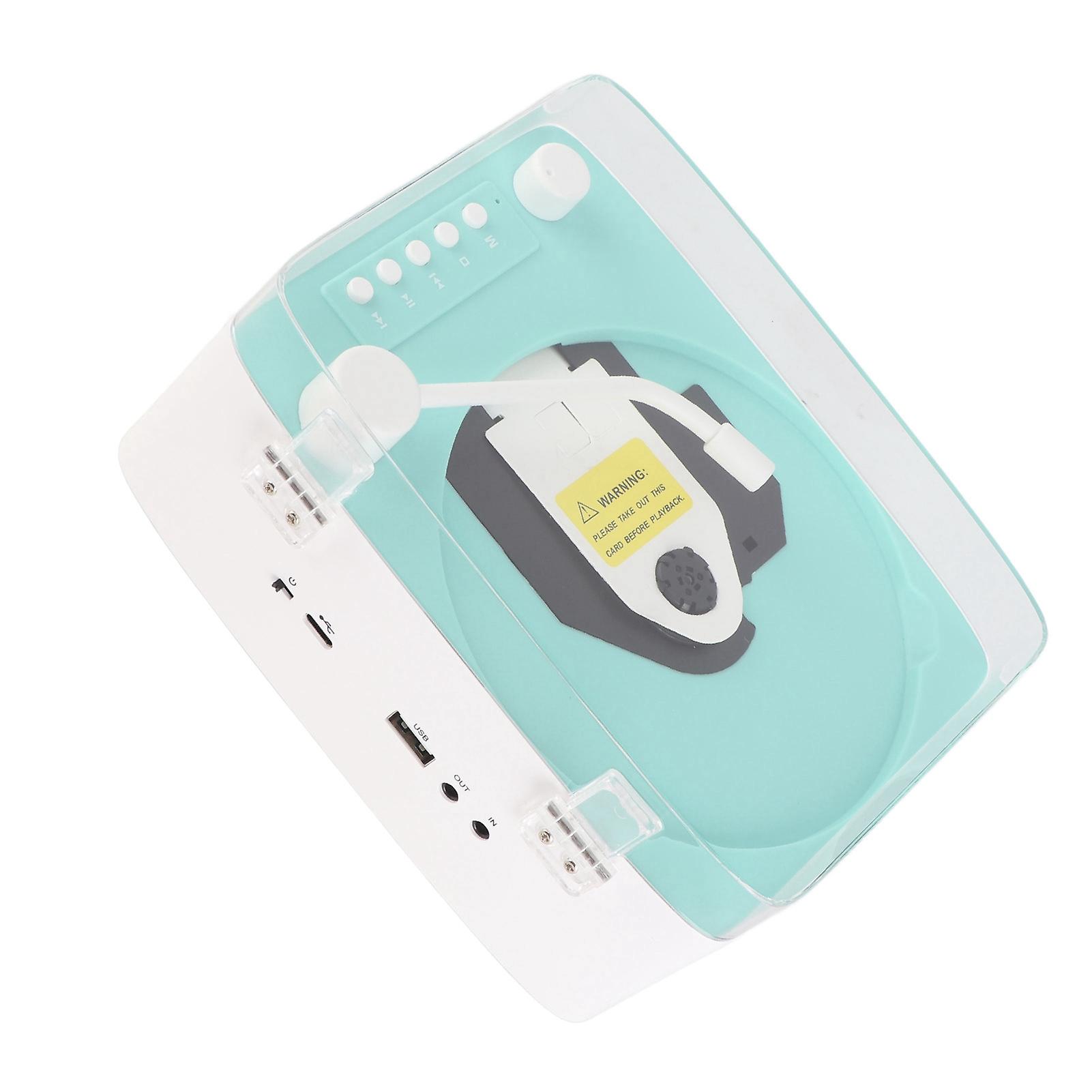 CD Player Mini Multifunctional Vintage Bluetooth Speaker CD Music Player for Home Green