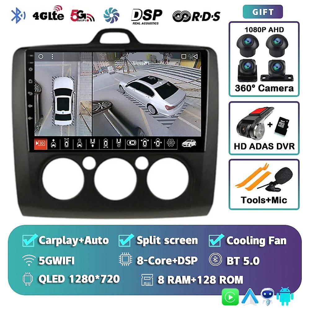 Android 13 Carplay Auto Autoradio Per Ford Focus 2 3 Mk2 Mk3 2004 2005 2006 2007 2008 - 2011 Lettore Multimediale Gps Bt Stereo Dsp