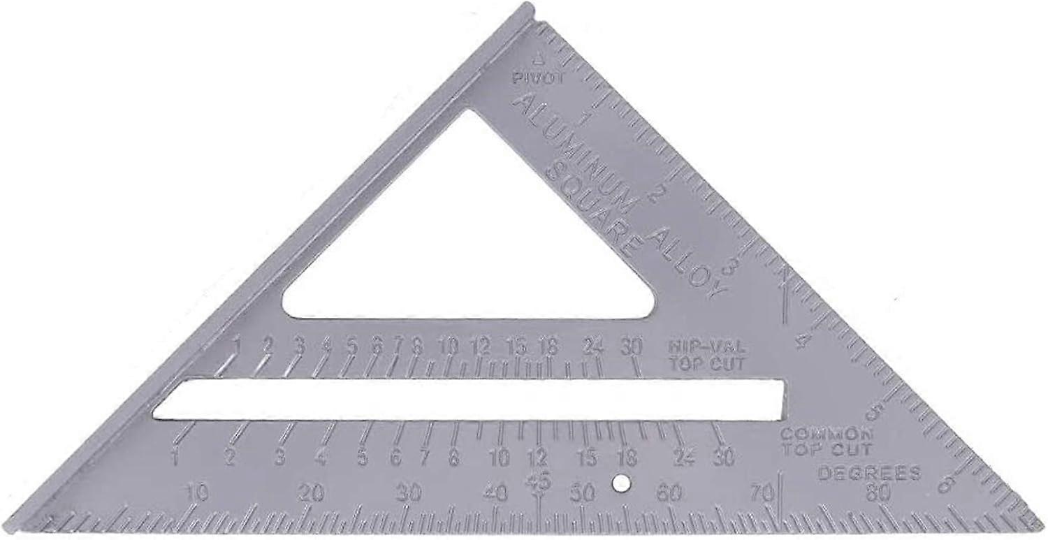 7Inch Triangle Angle Square Carpenter's Square Inches As Protractor Chamfer Scriber Frame Square - 180x180x256mm Silver