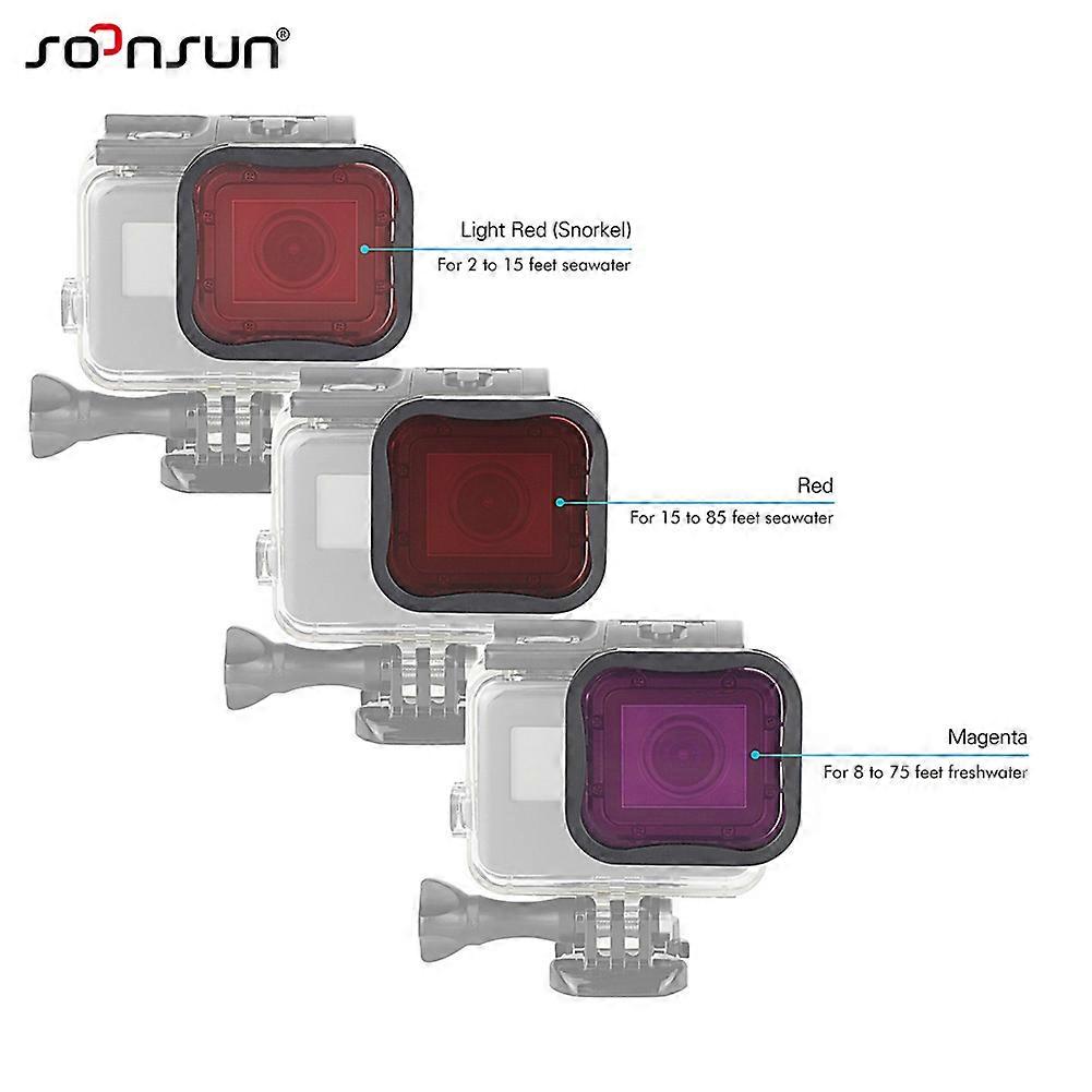 GoPro HERO12 Red Filter: Includes 60m (196ft) GoPro Underwater Housing ＆ 3 Filters - Laser Cut Low Iron Glass (Superior Clarity) - [Compat 並行輸入品 SOONSUN Dive Filter for GoPro Hero 13 12 11 10 9 8 Black Official  Waterproof Housing Diving Red Light Close-up Macro Filters - AliExpress