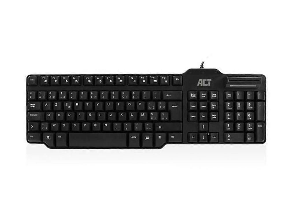 ACT Toetsenbord Azerty/België lay-out USB smart card eID Reader
