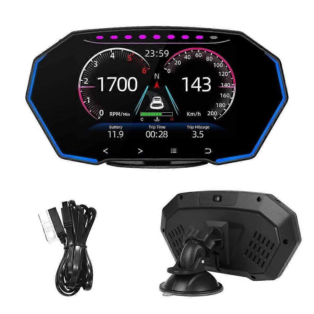 4 Inch Car GPS HUD Head Up Display F11 OBD2 Diagnostic Tools Speedometer KMH MPH Meter Tester Digital Clock Alarm Interior Test ST1M297