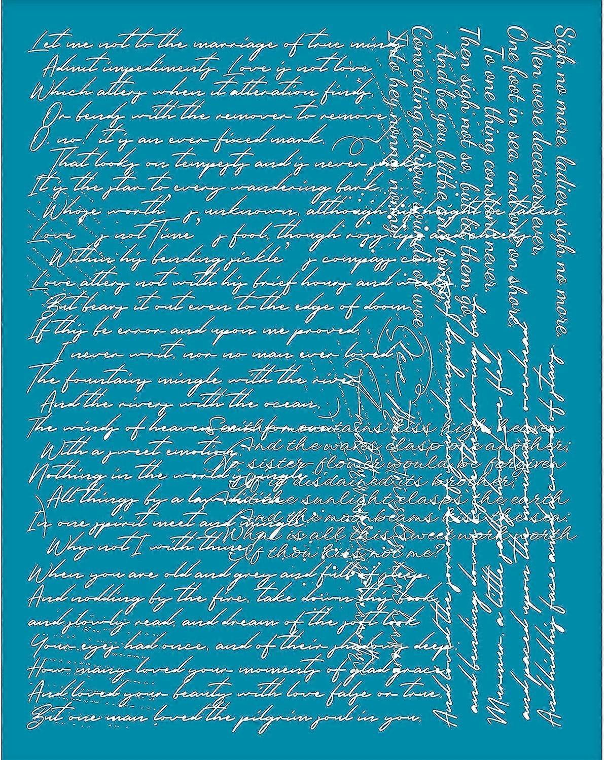 1pc Script Writting Clay Stencils English Character Non-Adhesive Silk Screen Printing Stencil Reusable Clay Mesh