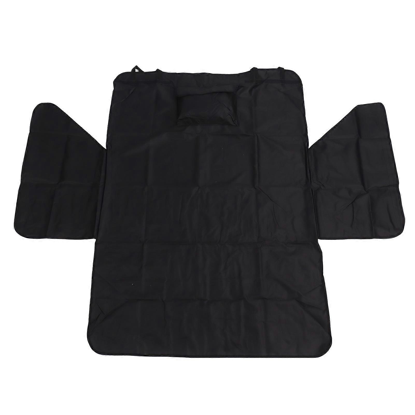 ペットカーシートカバーシングル防水層フルサラウンド犬用後部座席エクステンダーマットトラックSUVブラック147x105x43cm