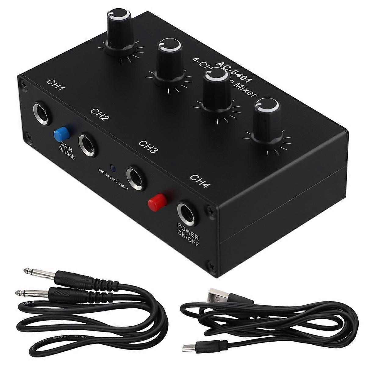 AC-6401 Microphone Condensateur Carte Son PC Ordinateur Audio USB Guitare Électrique Diffusion en Direct Enregistrement Carte Son