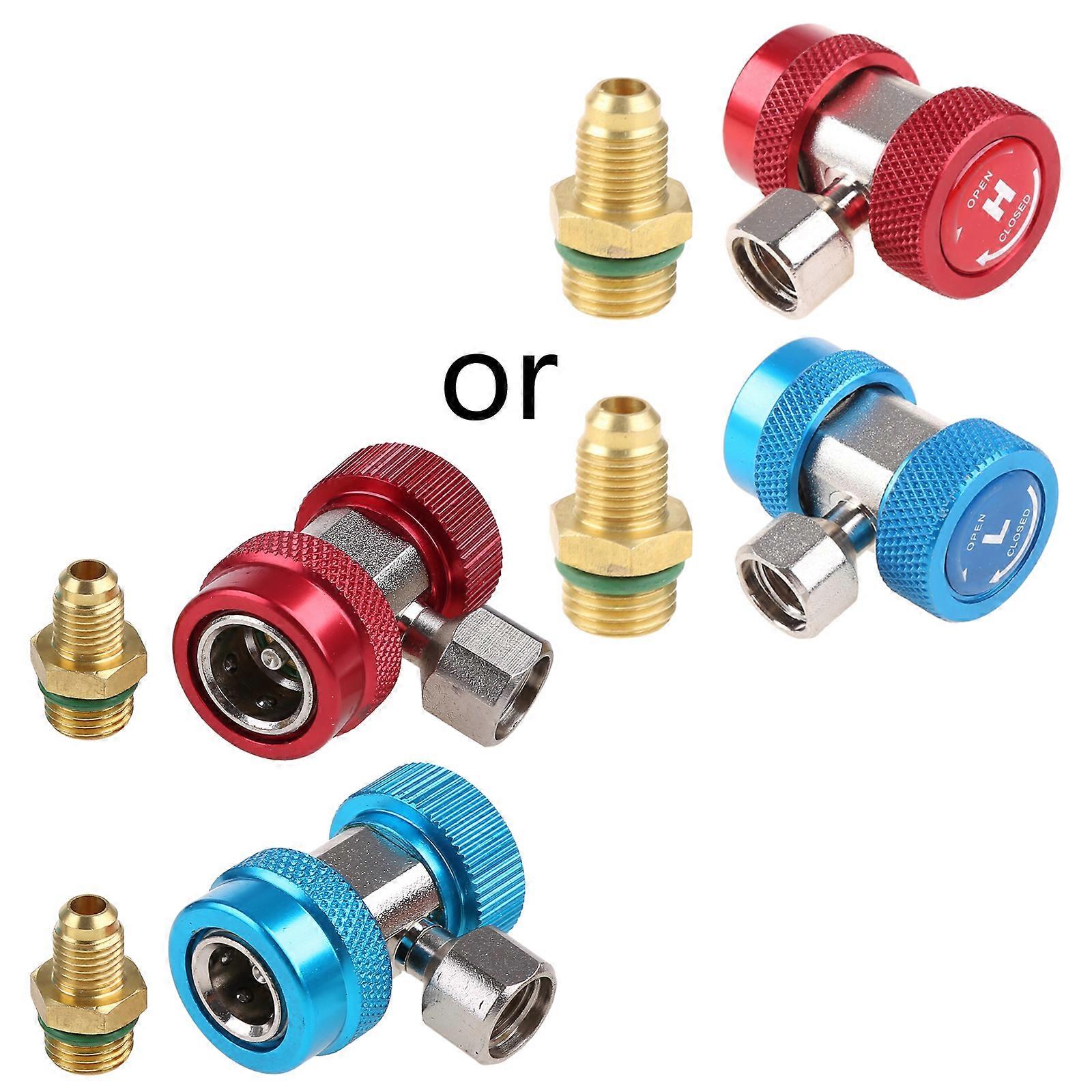 2Pcs R134A H / L Adapters Quick Coupling Air Conditioner Coolant Adjustable New